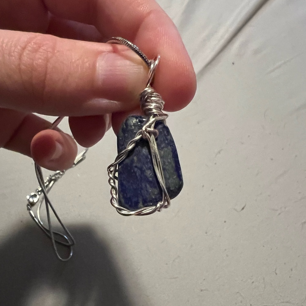 Lapis Lazuli wire wrapped necklace